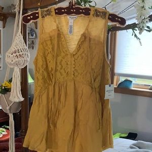 Arizona yellow lace tank top